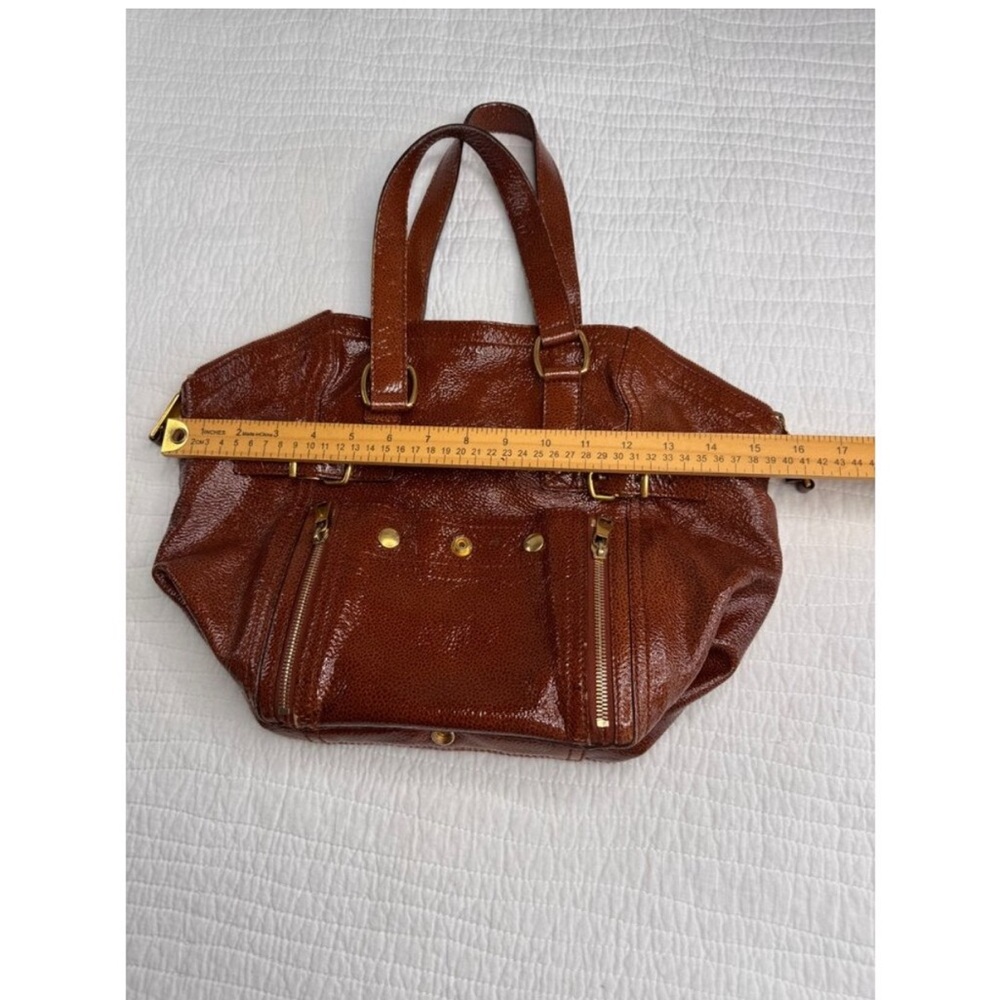 Yves Saint Laurent Downtown bag in brown patent leather - Picture 14 of 14